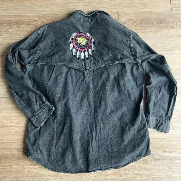 Vintage wolf embroidered midwest garment co long sleeve - Picture 1 of 7